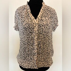 Super cute! Guess Printed Button-Front Women’s Blouse
